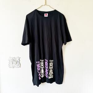 NWT Kappa Theodor Tiki Polynesian Graphik T Shirt XXL Slim Fit Black
